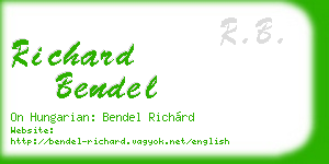 richard bendel business card